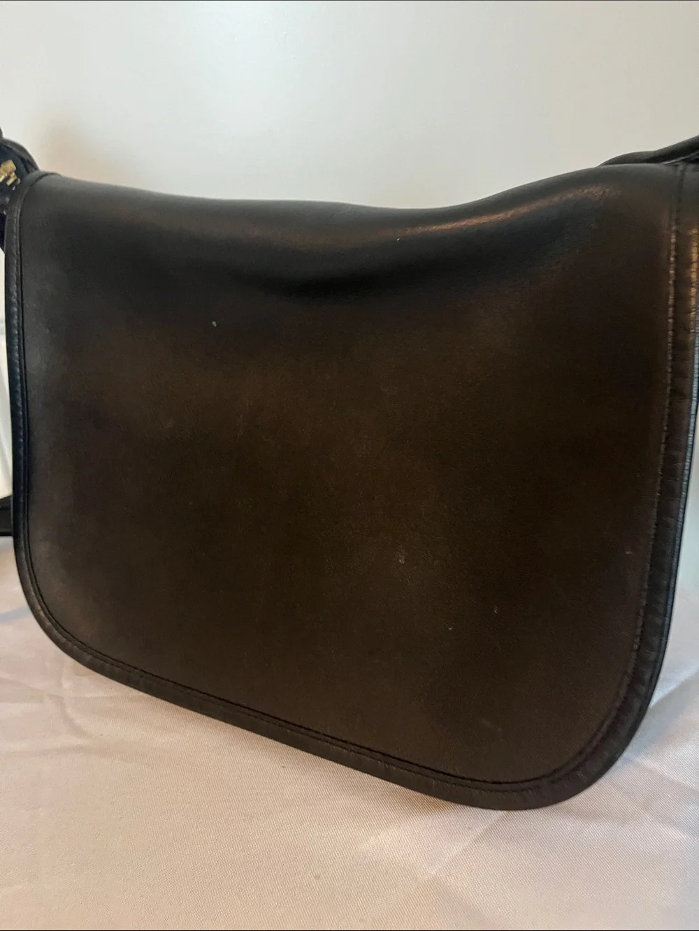 Coach Patricia  Black Leather Messenger Bag - Men's Crossbody